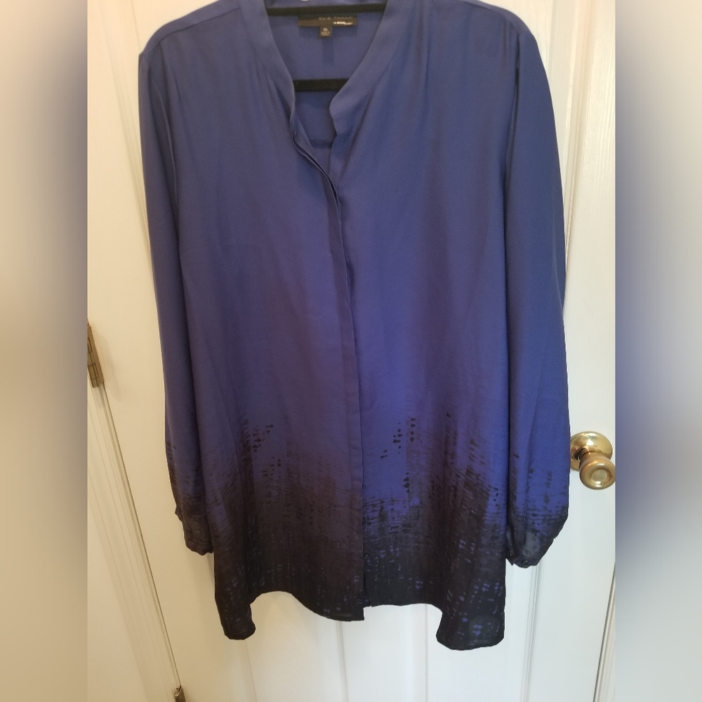 Blue and Black Ombre Blouse